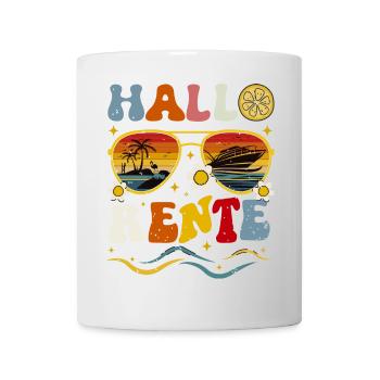 Hallo Sommer Retro Design Rentner Rentnerin  - Tasse - Weiß - Vorne