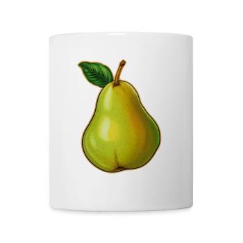 Pear with leaf - Mug - white - Front