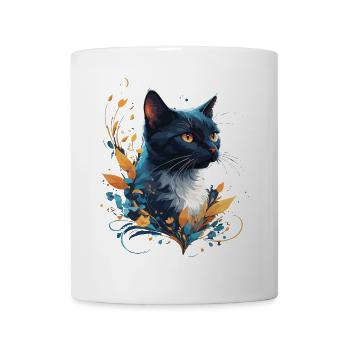 Bunte Katze - Tasse - Weiß - Vorne