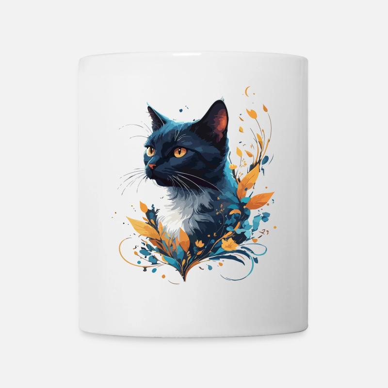 Bunte Katze - Tasse - Weiß