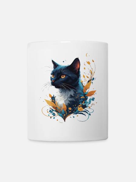 Bunte Katze - Tasse - Weiß