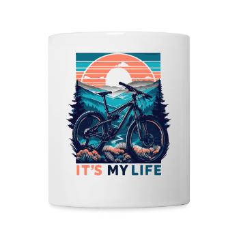 Mountain Bike Sunset Adventure Design - Mug - white - Front