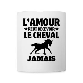 cheval, fan de cheval, cavalier - Mug blanc - blanc - Devant