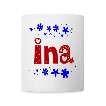 Ina Name Geburtstag - Tasse - Weiß - Vorne