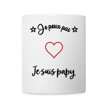 PAPY. FÊTE DES PÈRES. BONNE FÊTE PAPY. JE T'AIME. - Mug blanc - blanc - Devant