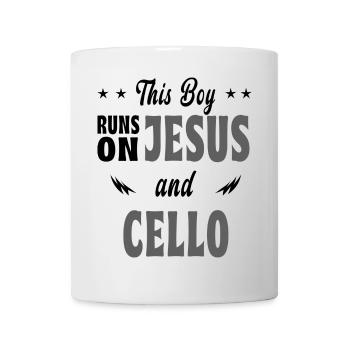 Dieser Junge lebt von Jesus und Cello - Tasse - Weiß - Vorne