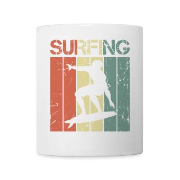 Vintage Surfbrett - Tasse - Weiß - Vorne