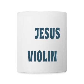 Dieser Junge lebt von Jesus und Violinen - Tasse - Weiß - Vorne