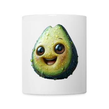 Avocat riant Grands yeux Chemise joyeuse - Mug blanc - blanc - Devant