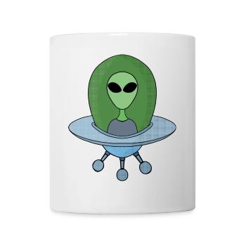 Alien dans son petit vaisseau spatial - Mug blanc - blanc - Devant