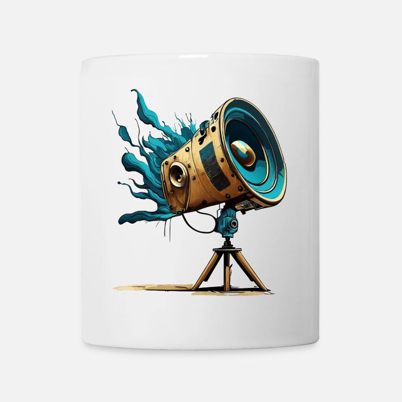 Enceinte rétro télescopique - Mug blanc - blanc