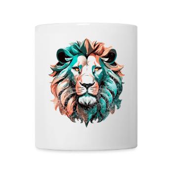 Retro-Löwe: Vintage Eleganz & Farbenpracht - Tasse - Weiß - Vorne
