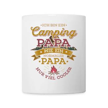 Camping Papa Lagerfeuer Camper Zelten Campingplatz - Tasse - Weiß - Vorne