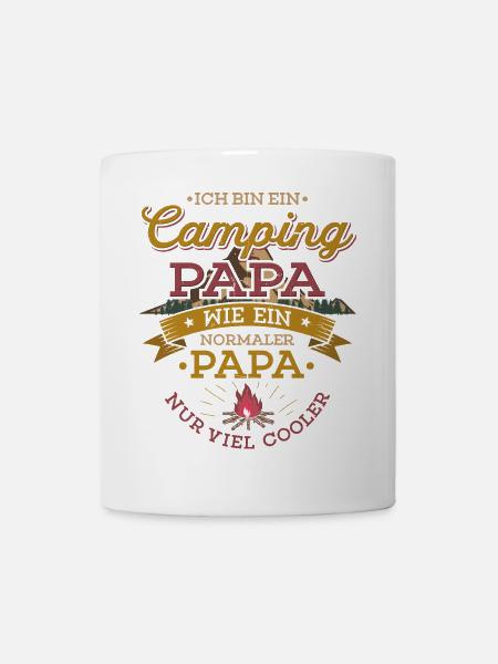 Camping Papa Lagerfeuer Camper Zelten Campingplatz - Tasse - Weiß