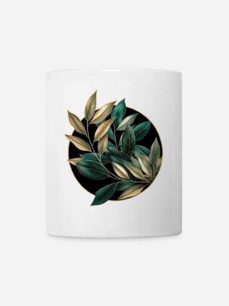 Elegante Pflanzen - Tasse - Weiß