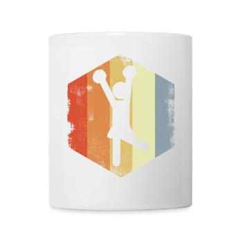 Vintage Cheerleaderin Strichmännchen - Tasse - Weiß - Vorne