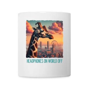 Casque sur le monde éteint - Mug blanc - blanc - Devant