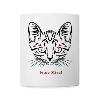 Katze, feine Miez - Tasse - Weiß - Vorne