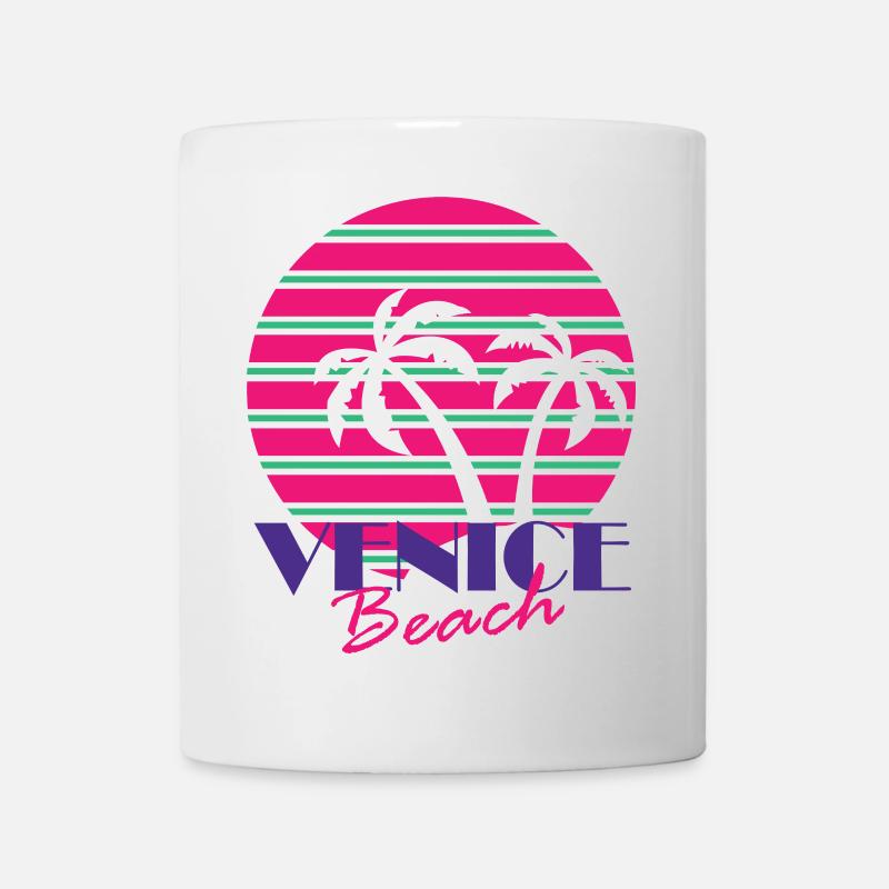 Venice Beach mit Palmen - Tasse - Weiß