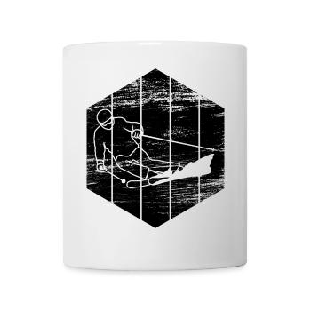Croquis de skieur drôle - Mug blanc - blanc - Devant