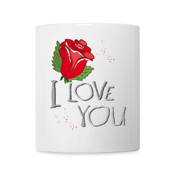 i love you Liebe Rose - Tasse - Weiß - Vorne
