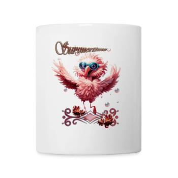 Niedliche Flamingo-Jogging-Begrüßung - Tasse - Weiß - Vorne