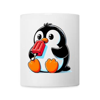 Penguin eats a popsicle - Mug - white - Front