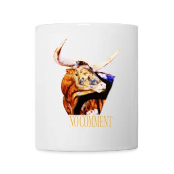 Wasserfarbener Stier – No Comment - Tasse - Weiß - Vorne