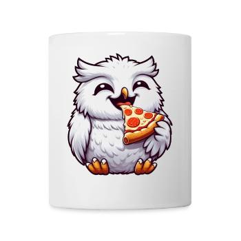 Eule Schneeeule Pizza Pizzaliebhaber - Tasse - Weiß - Vorne