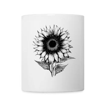Sonnenblume Lineart botanisch Hobbygärtner - Tasse - Weiß - Vorne