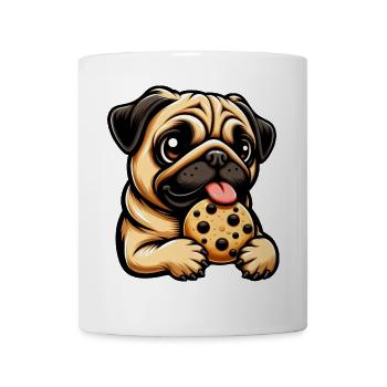 Mops Hund Kekse Nachtisch Süßigkeiten - Tasse - Weiß - Vorne