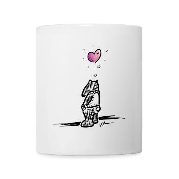Tapir triste avec un cœur pour l’amour et la solidarité - Mug blanc - blanc - Devant
