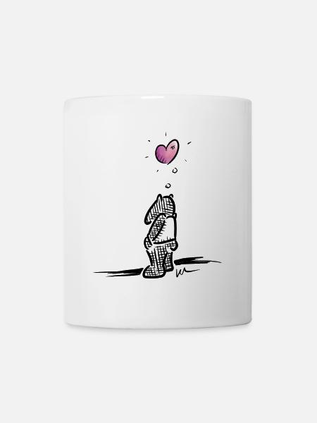 Trauriger Tapir mit Herz für Liebe & Solidarität - Tasse - Weiß