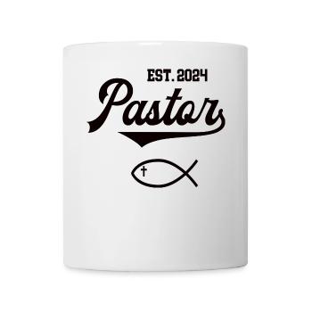 Pastor est 2024 Fisch Symbol Christentum Kirche - Tasse - Weiß - Vorne