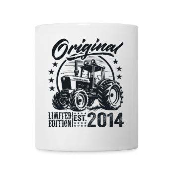 Original 2014 Anniversaire 2014 Fermier Tracteur - Mug blanc - blanc - Devant