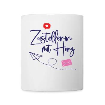 Zustellerin mit Herz Danke beste Post Botin - Tasse - Weiß - Vorne