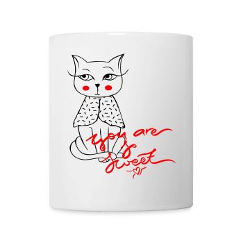 Tu es doux, chat - Mug blanc - blanc - Devant