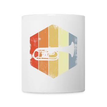 Vintage Trompete Skizze - Tasse - Weiß - Vorne