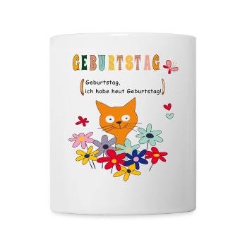 Geburtstag, joyeux anniversaire - Mug blanc - blanc - Devant