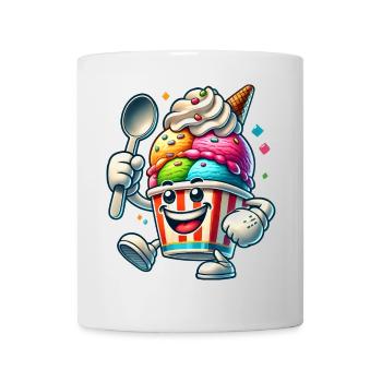 cheerful cartoon ice cream motif for summer fun - Mug - white - Front
