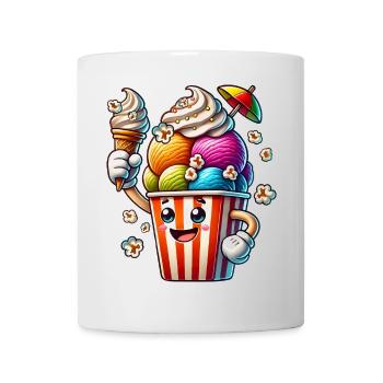 cheerful cartoon ice cream motif for summer fun - Mug - white - Front
