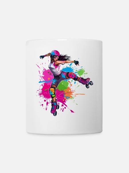 Roller Skater Mädchen - Tasse - Weiß