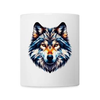 Loup polygonal - Mug blanc - blanc - Devant