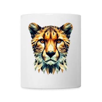 Guépard polygonal - Mug blanc - blanc - Devant