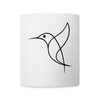 Croquis d'un oiseau noir - Mug blanc - blanc - Devant