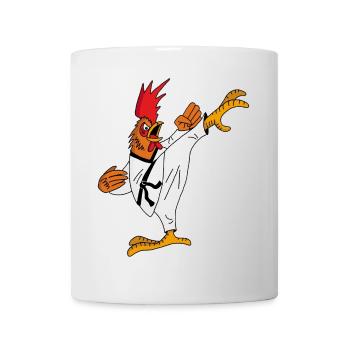 Coq et karaté - Mug blanc - blanc - Devant