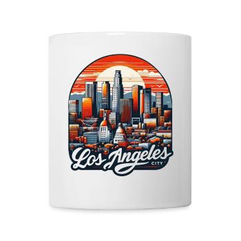 Los Angeles Dreamscape: Lebendige Stadtatmosphäre Kunst - Tasse - Weiß - Vorne