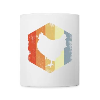 Vintage Huhn - Tasse - Weiß - Vorne