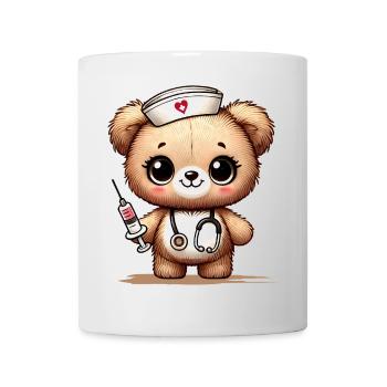 Adorable cuddly toy as a nurse - Mug - white - Front