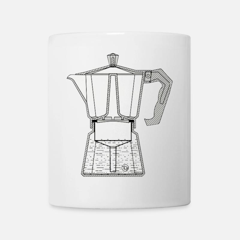 Mocca Espressokocher - Tasse - Weiß
